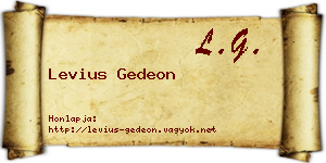 Levius Gedeon névjegykártya